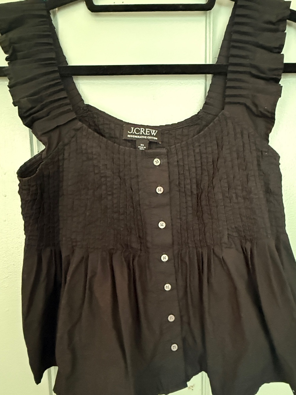 J. Crew regenerative cotton Black “doen - style” cottagecore summer top